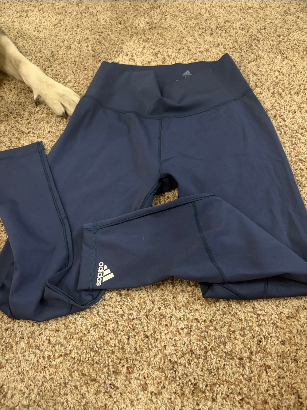 adidas Navy Mid-Rise Performance Leggings